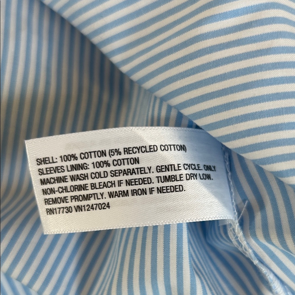 NWT Kate Spade x Target Stripe Puff Short Sleeve Bow Blouse Size Large L Blue - Picture 7 of 8